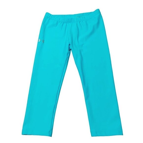 Under Armour Performance Women's Heat Gear Cropped Blue Activewear Leggings - Picture 2 of 6